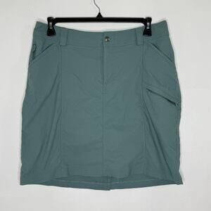 Duluth Trading Skort Womens 14 Green Quick Dry Zip Pocket Built-In Shorts Hiking